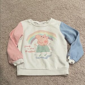 Peppa Pig Rainbow Sweatshirt - Pink, Blue, and White